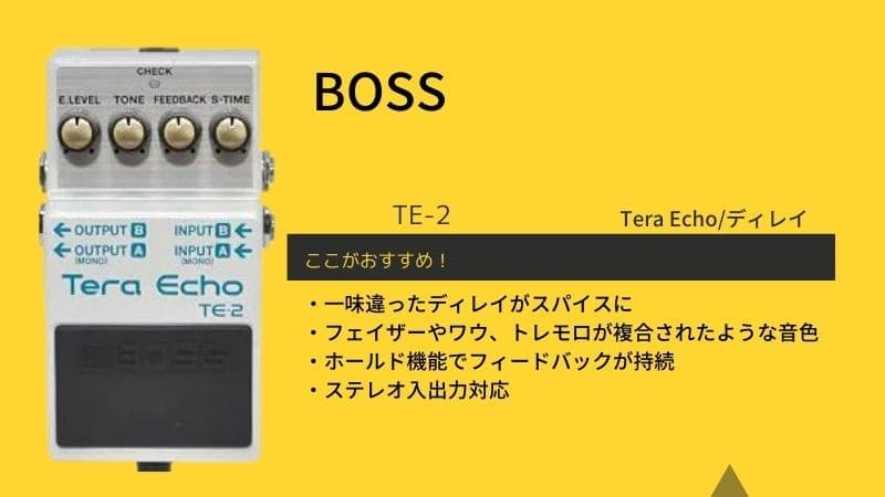 BOSS/Tera Echo TE-2をレビュー!その独特な音質の使い方など